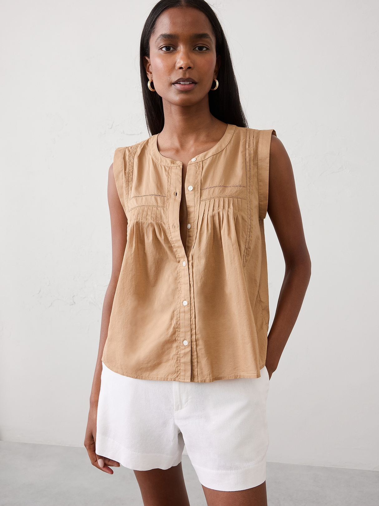 Picot High-Neck Top | Banana Republic Factory