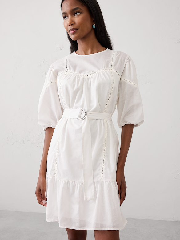 Balloon-Sleeve Mini Dress