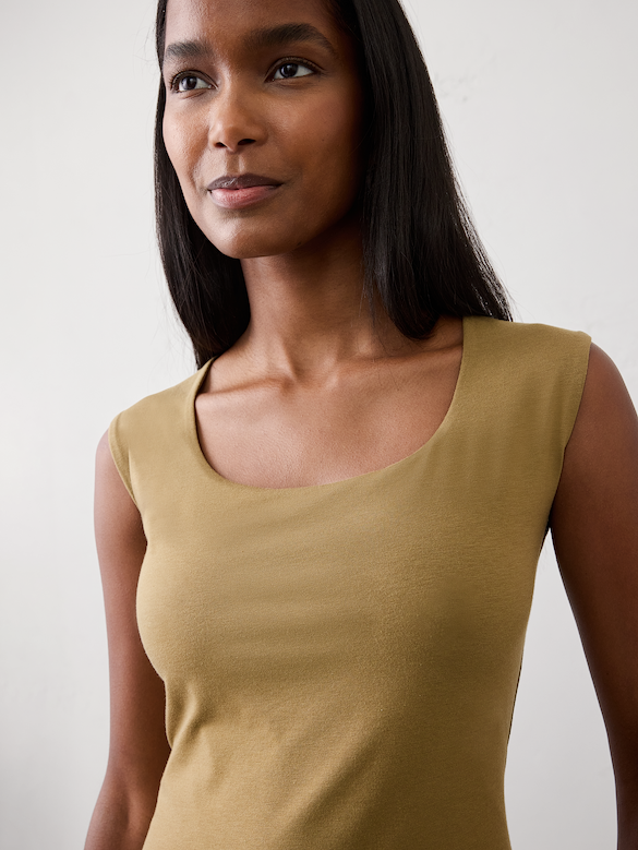 Soft Stretch Scoop-Neck Top