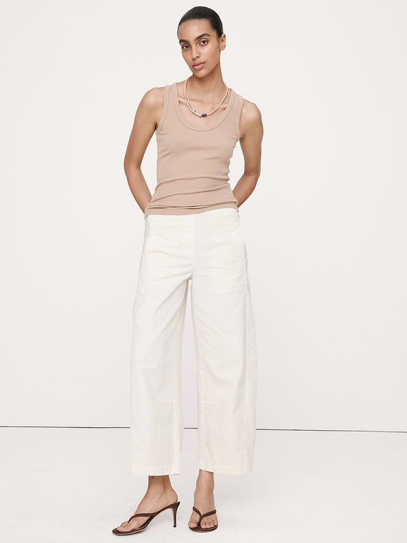 Ribbed Scoop-Neck Tank