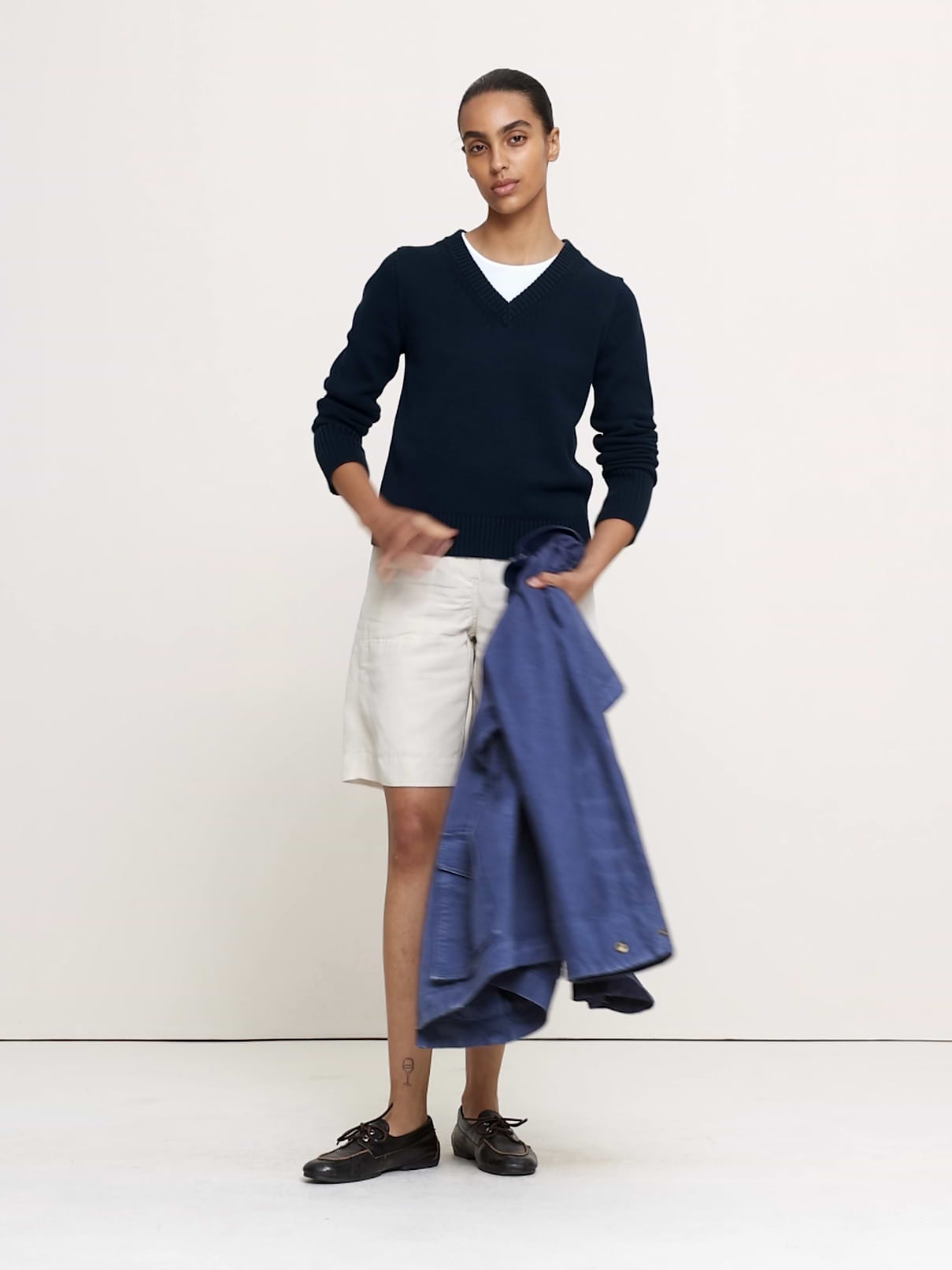 Larkspur Cotton-Silk V-Neck Sweater | Banana Republic