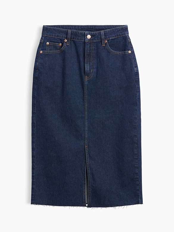 Denim Midi Pencil Skirt