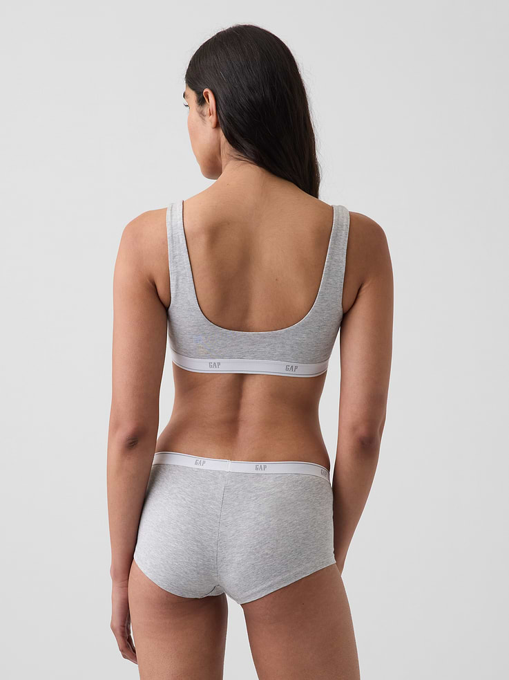 L'image numéro 2 présente Soutien-gorge léger en coton biologique extensible PureDouceur avec logo Gap