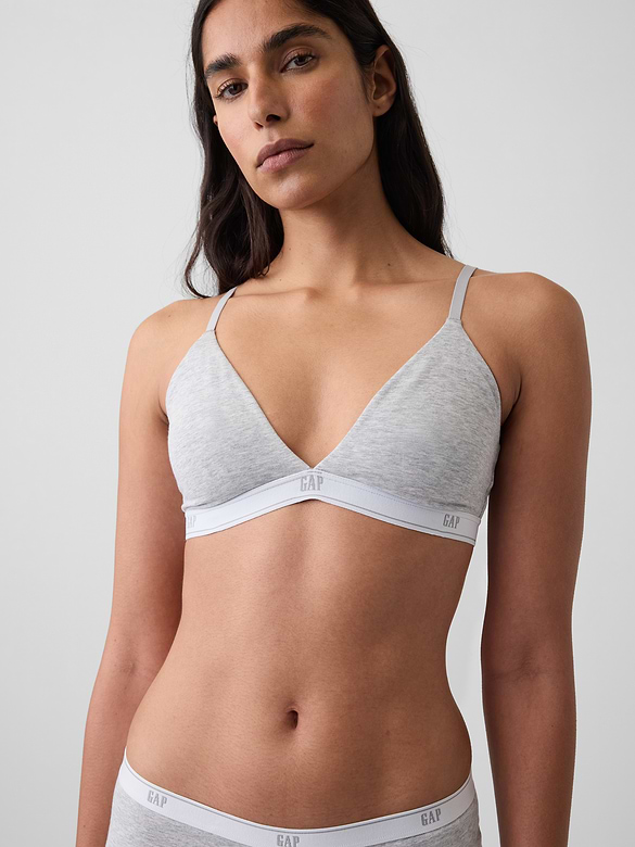 SoftMade Organic Stretch Cotton Logo Triangle Bra