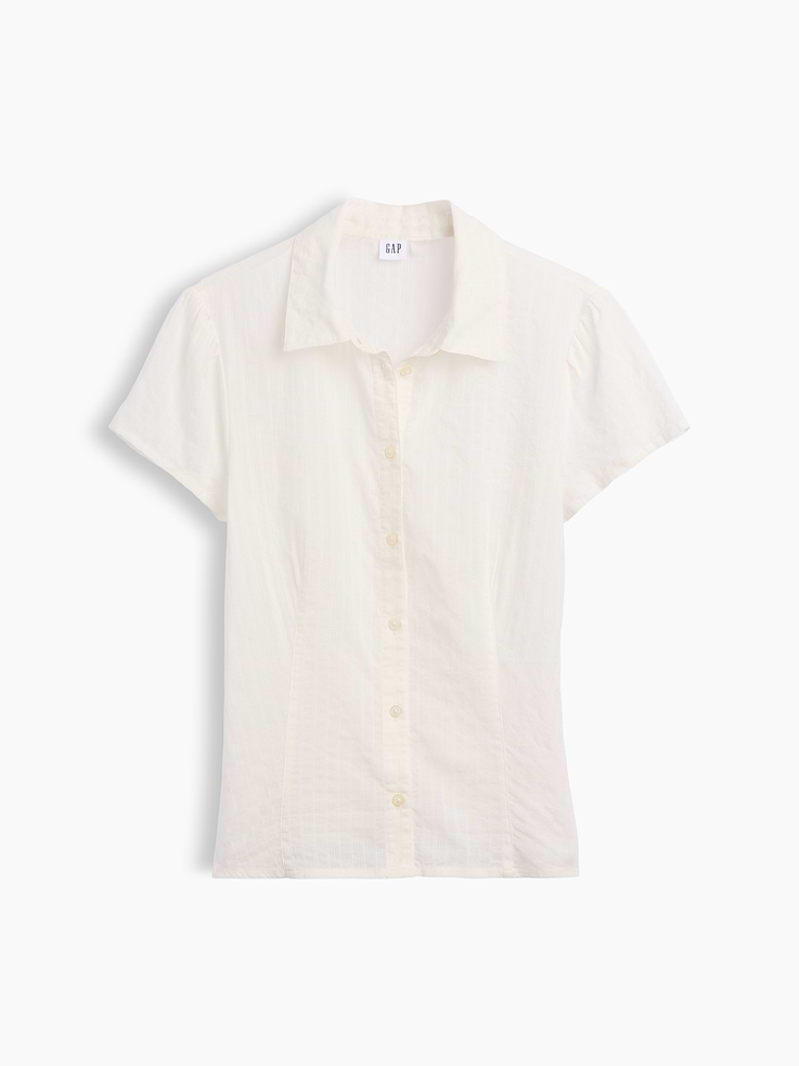 Image number 5 showing, Fitted Cap-Sleeve Shirt