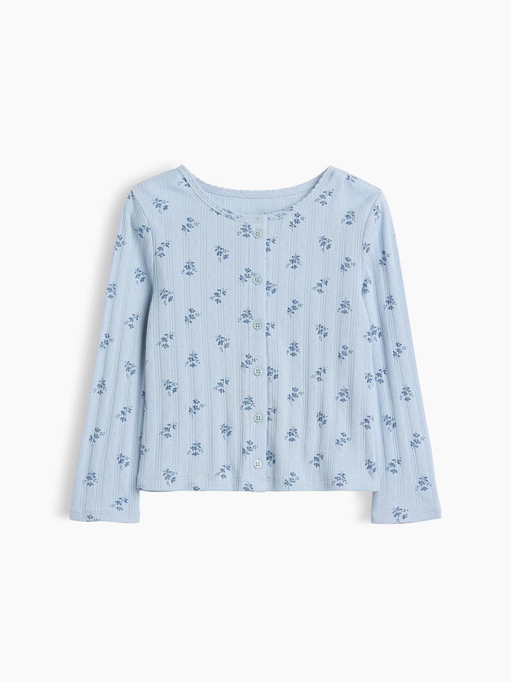 Image number 1 showing, Baby & Toddler Pointelle Rib Floral Cardigan