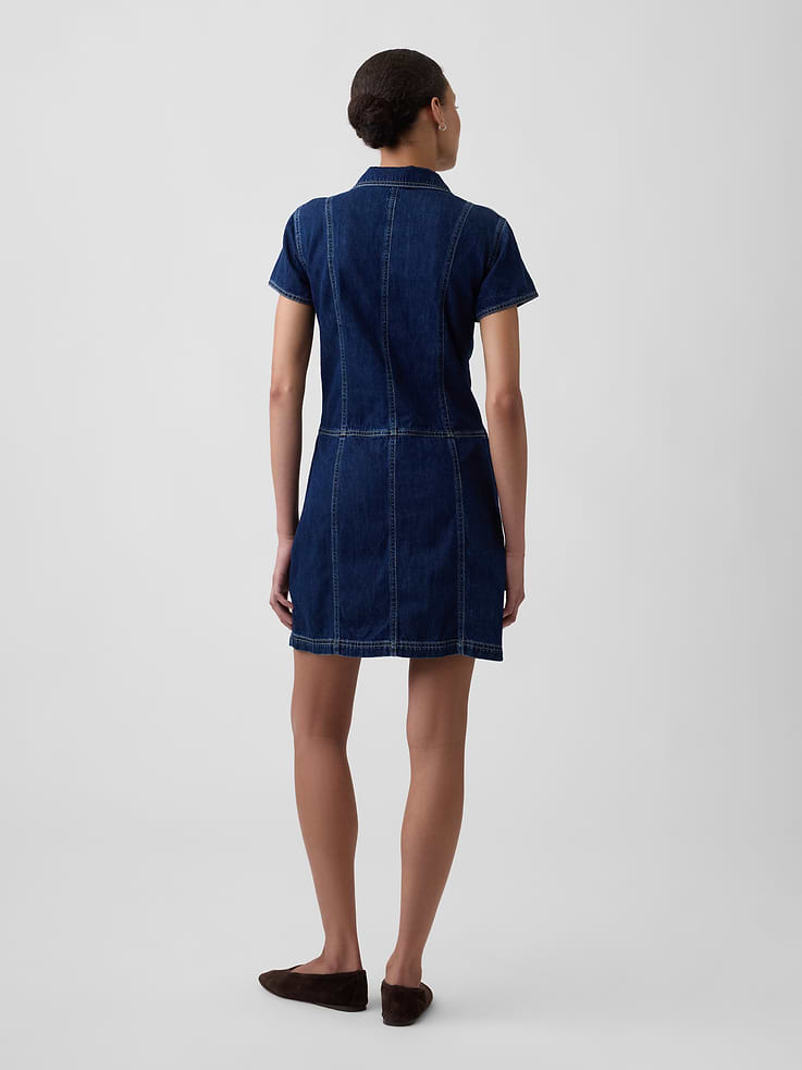 Image number 2 showing, Denim Button-Front Mini Dress
