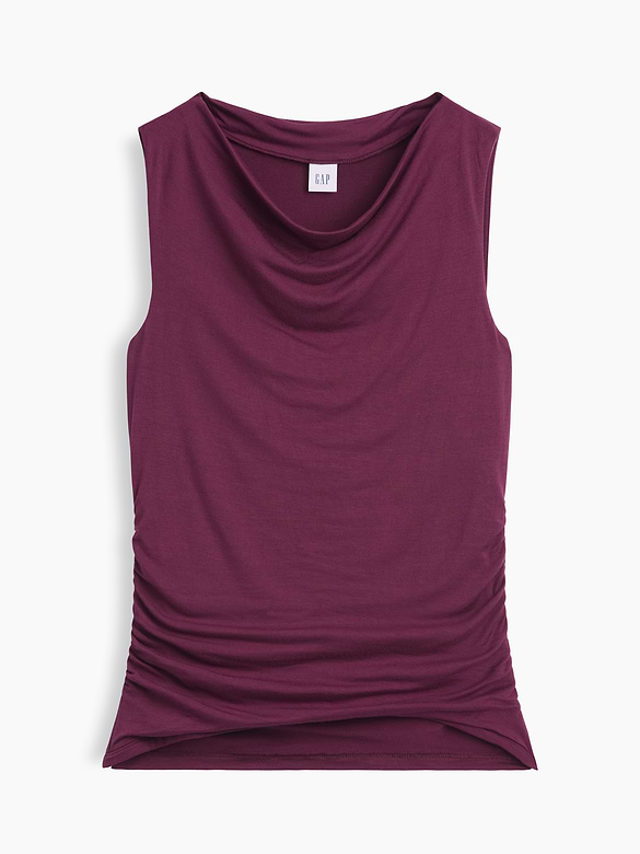 Sleeveless Cowl-Neck Top