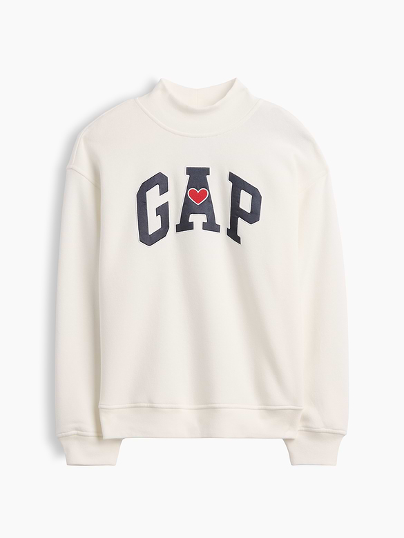 Kids Oversized Mockneck Gap Logo Sweatshirt