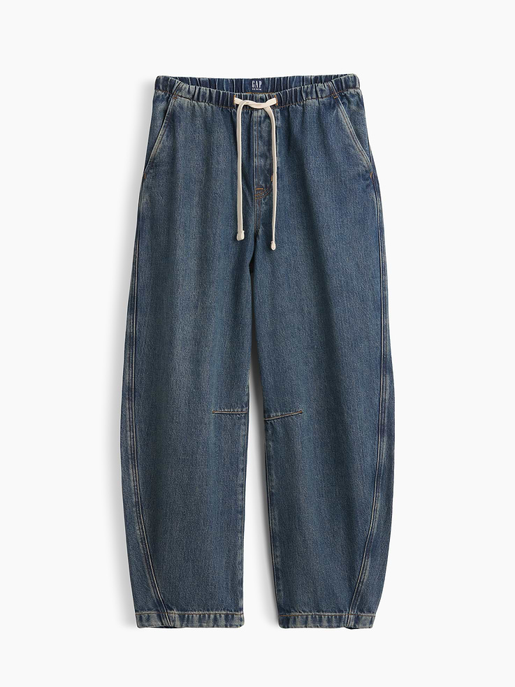 Image number 7 showing, Mid Rise SuperSoft Pull-On Barrel Jeans