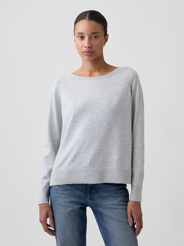Image number 1 showing, Relaxed Jersey Boatneck Sweater