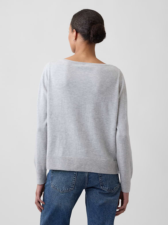 Relaxed Jersey Boatneck Sweater