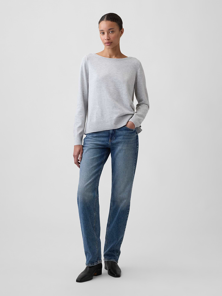 Image number 3 showing, Relaxed Jersey Boatneck Sweater
