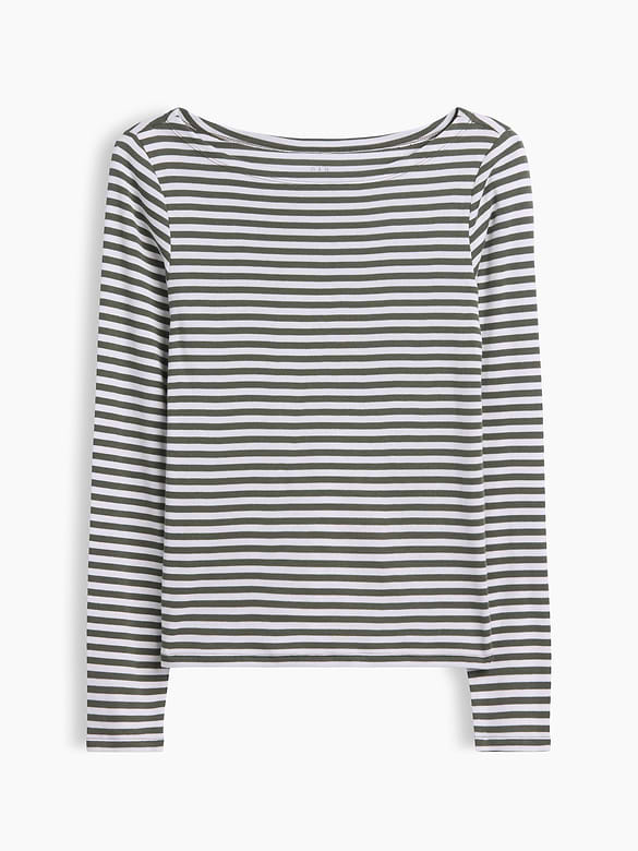 Modern Ribbed Boatneck T-Shirt