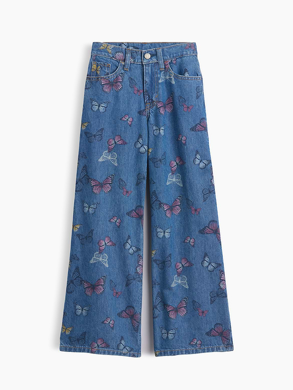 Kids Low Rise Print Baggy Jeans