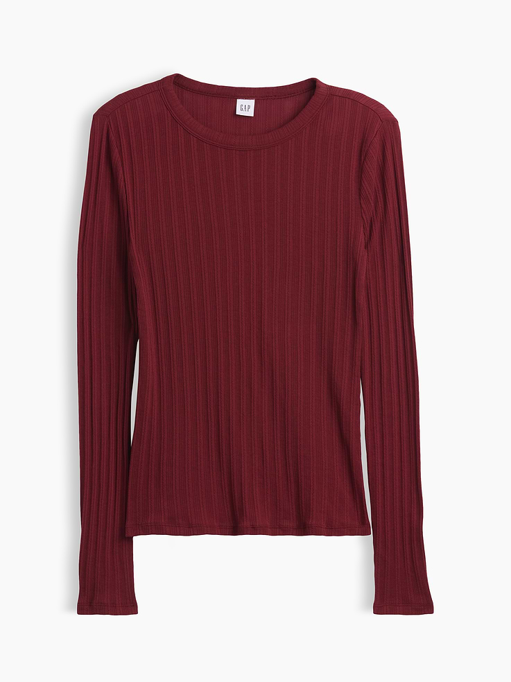 Image number 5 showing, Essential Ribbed Pointelle T-Shirt
