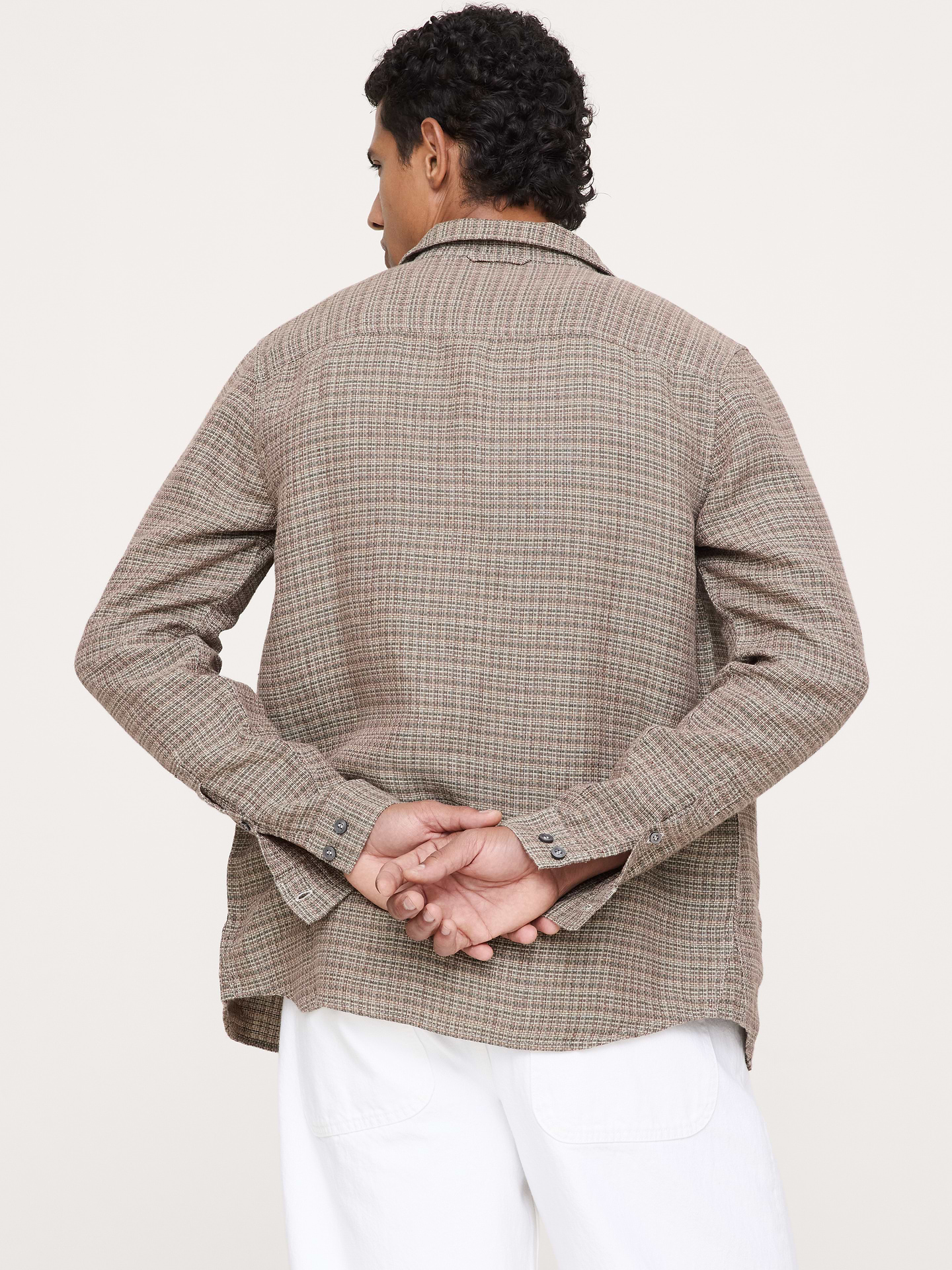 Image number 3 showing, Standard-Fit Textured Linen-Cotton Shirt