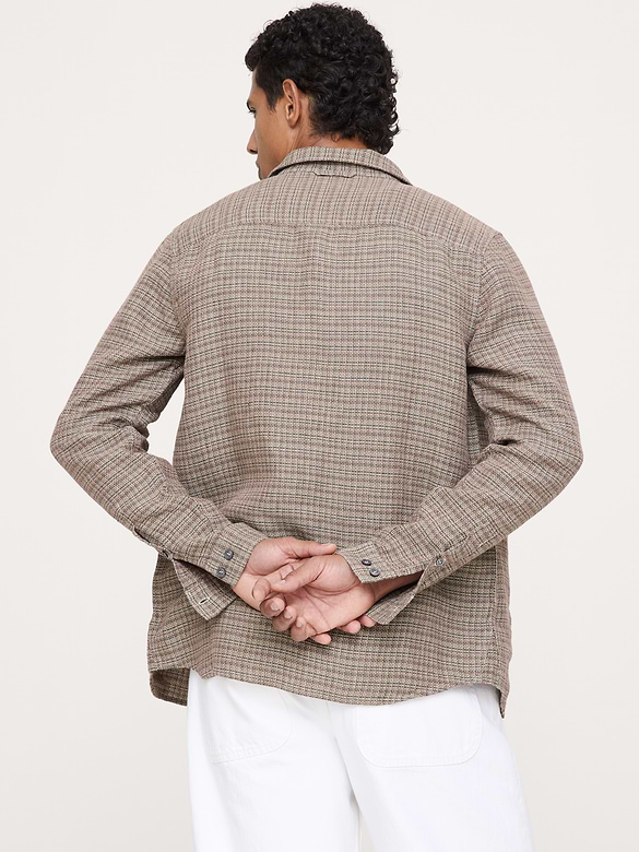 Chemise de coupe standard en mélange de lin et coton texturé
