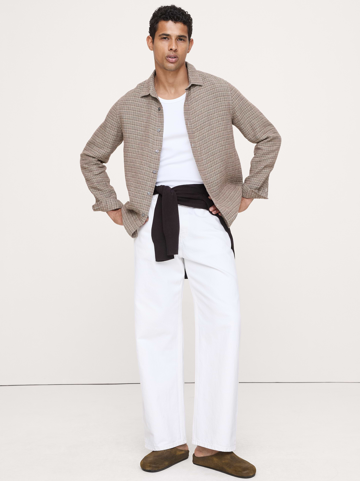 Image number 4 showing, Standard-Fit Textured Linen-Cotton Shirt