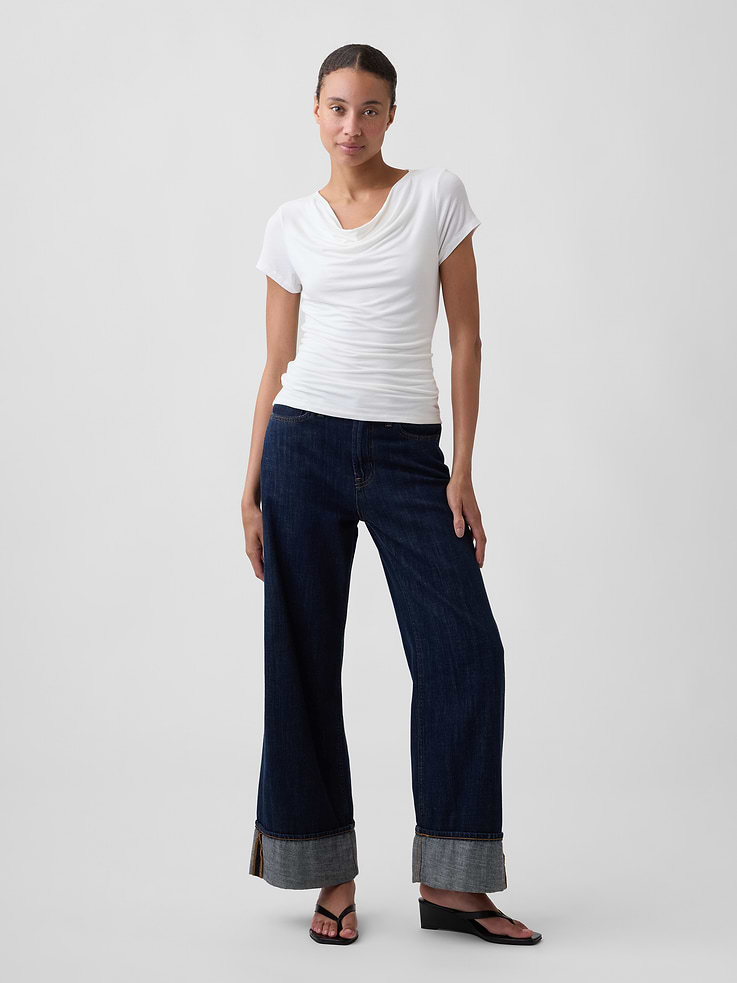 Image number 3 showing, Stretch Jersey Cowl-Neck Top