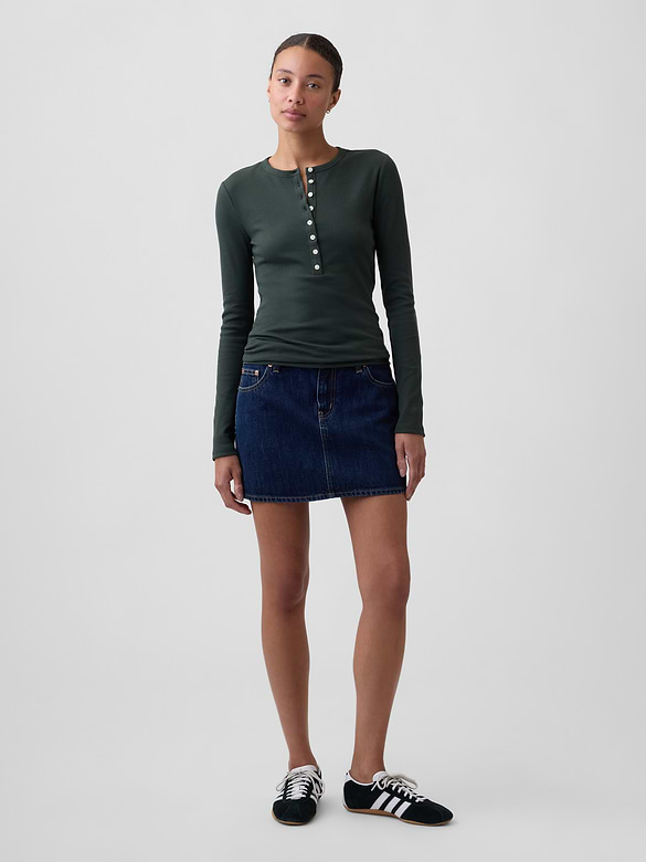 Ribbed Henley T-Shirt