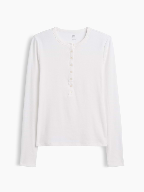 Ribbed Henley T-Shirt