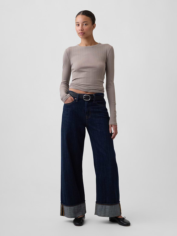 Essential Ribbed Pointelle T-Shirt