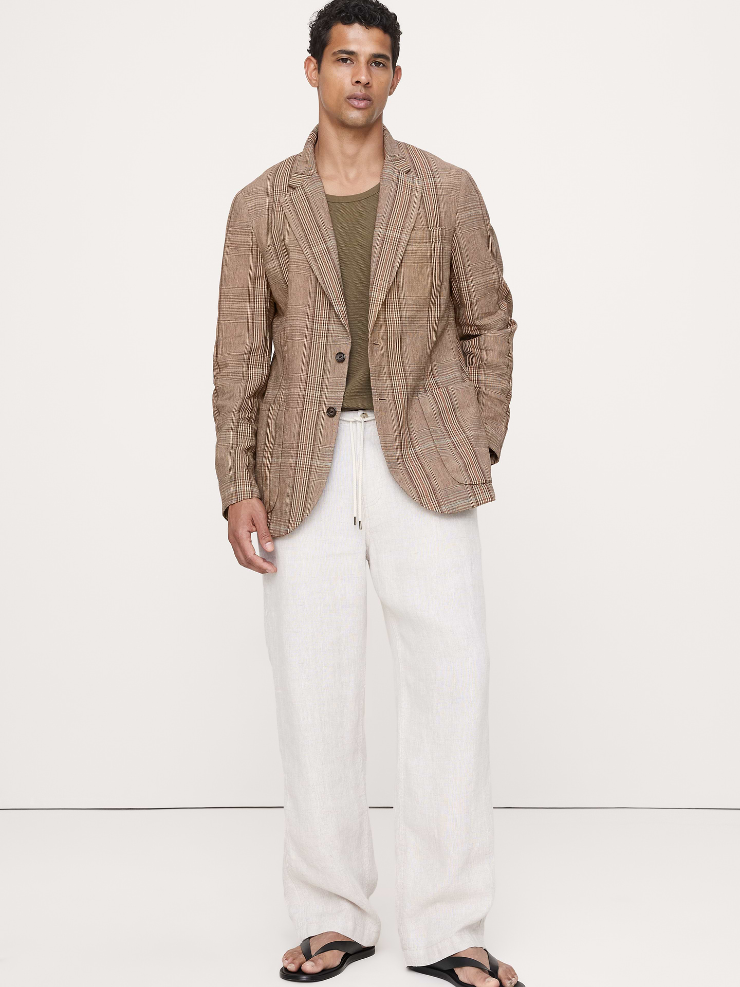 Image number 8 showing, Italian Plaid Cotton-Linen Blazer