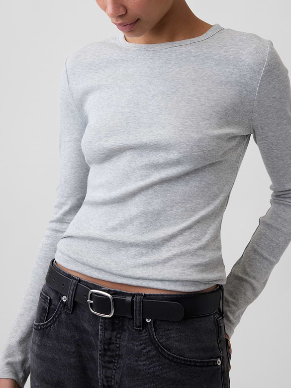 Modern Ribbed Crewneck T-Shirt