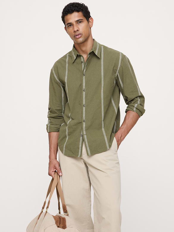 Relaxed-Fit Cotton-Linen Neps Shirt