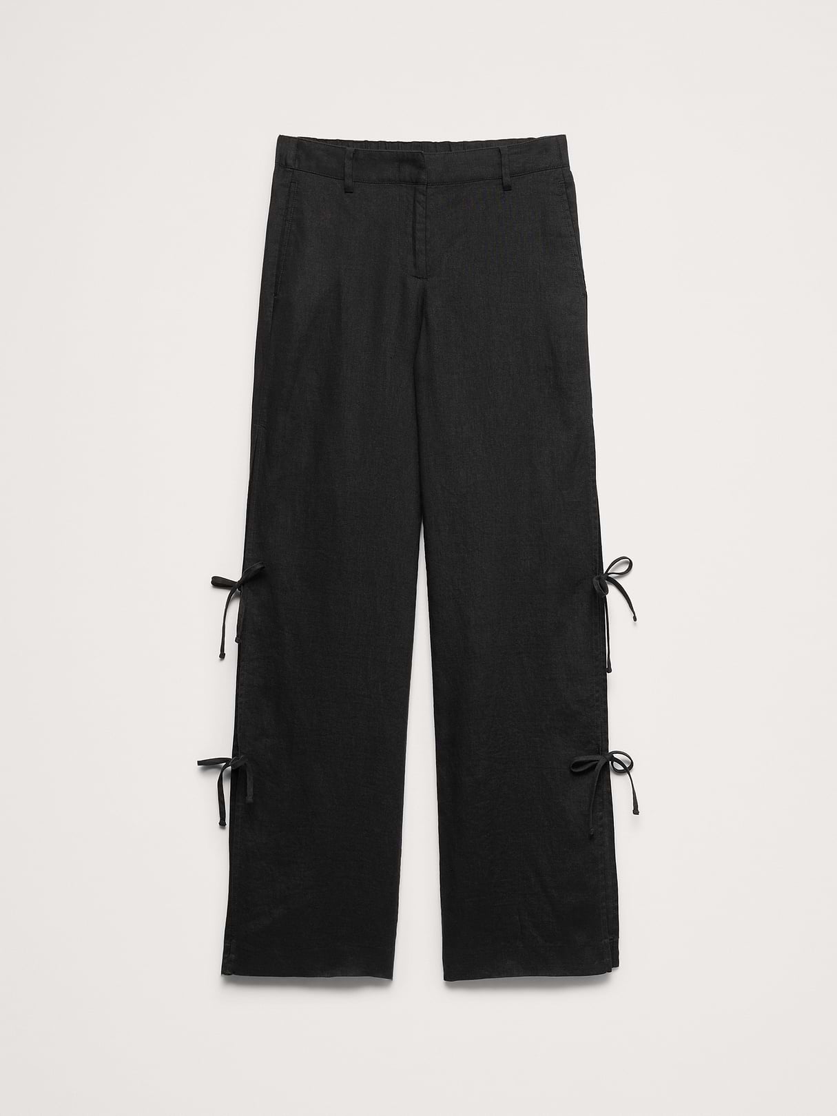 The Everyday Wide-Leg Side-Tie Pant In Linen | Banana Republic