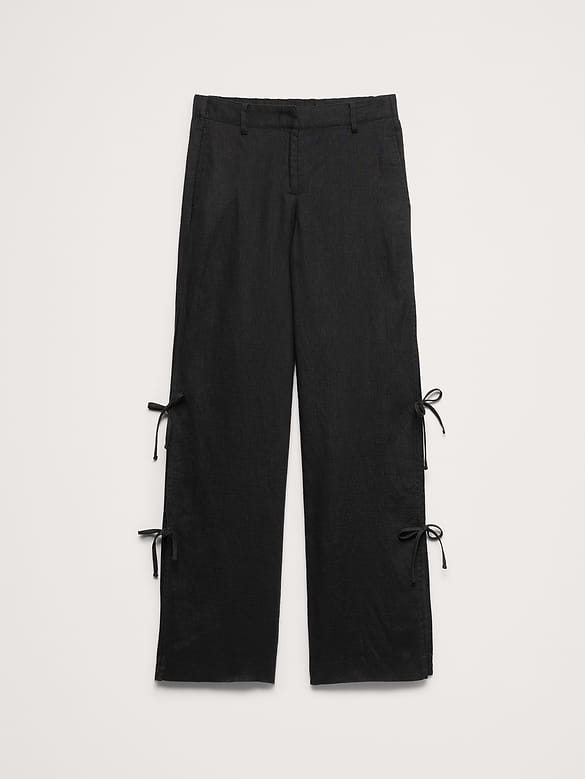 The Everyday Wide-Leg Side-Tie Pant In Linen