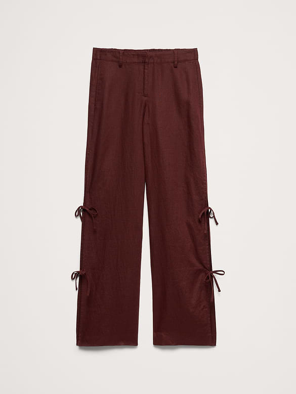 The Everyday Wide-Leg Side-Tie Pant In Linen