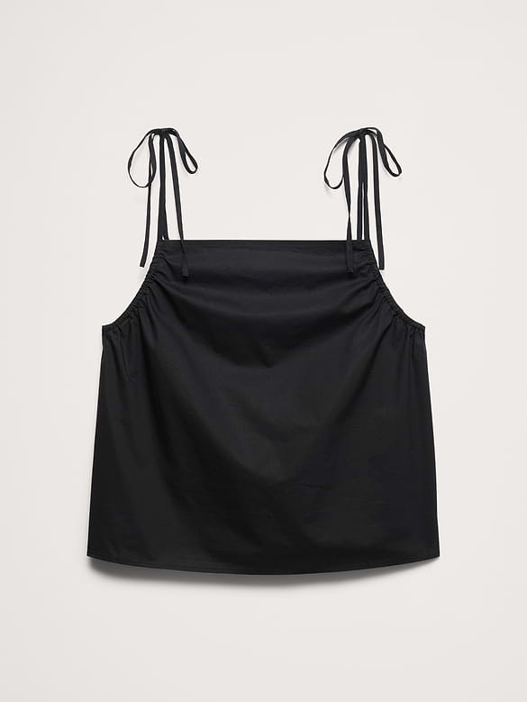 Cotton Poplin Tie-Strap Tank