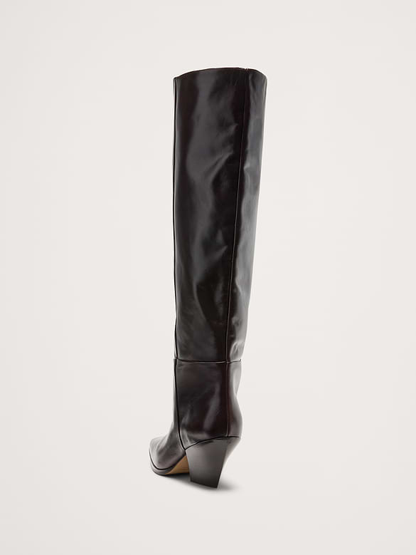 Bottes hauteur genou en cuir italien