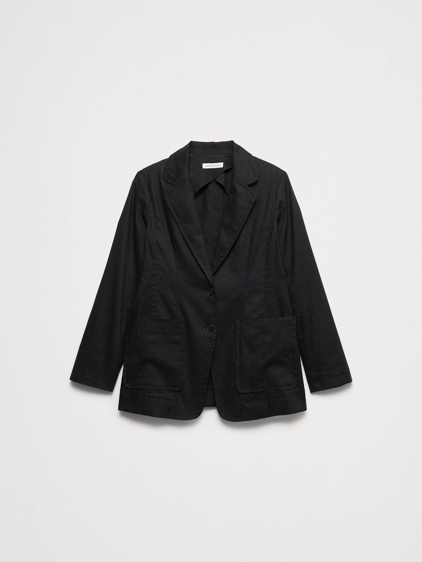 L'image numéro 5 présente Blazer décontracté en lin et viscose extensible