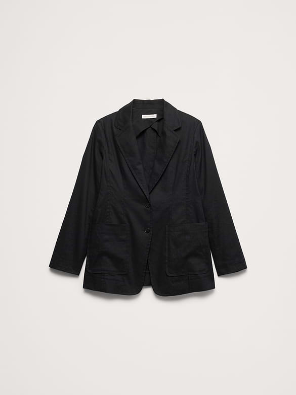 Relaxed Stretch Linen-Viscose Blazer