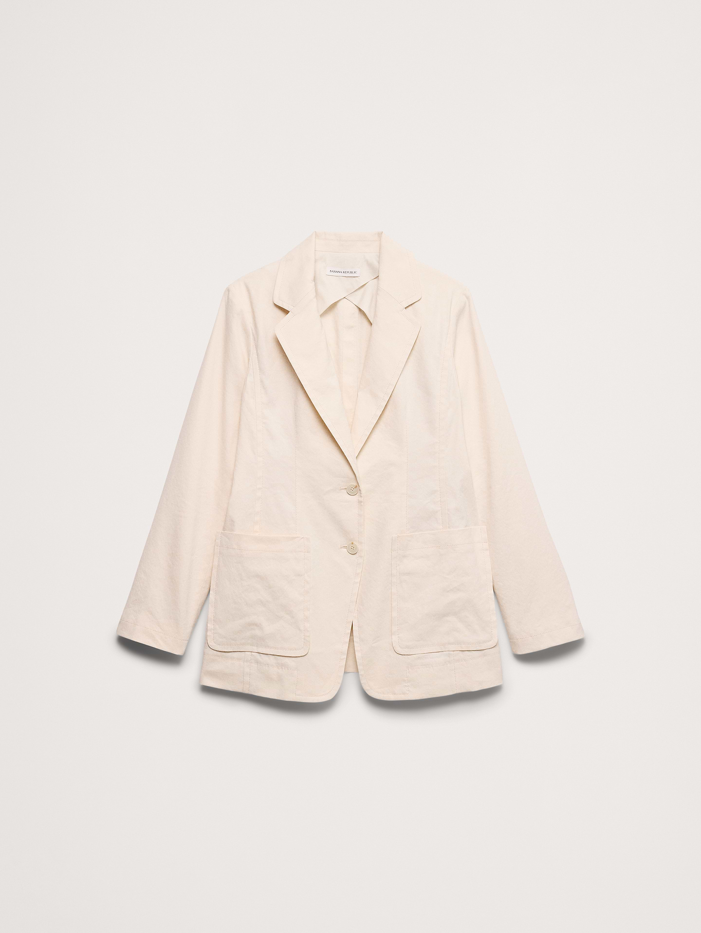 L'image numéro 5 présente Blazer décontracté en lin et viscose extensible