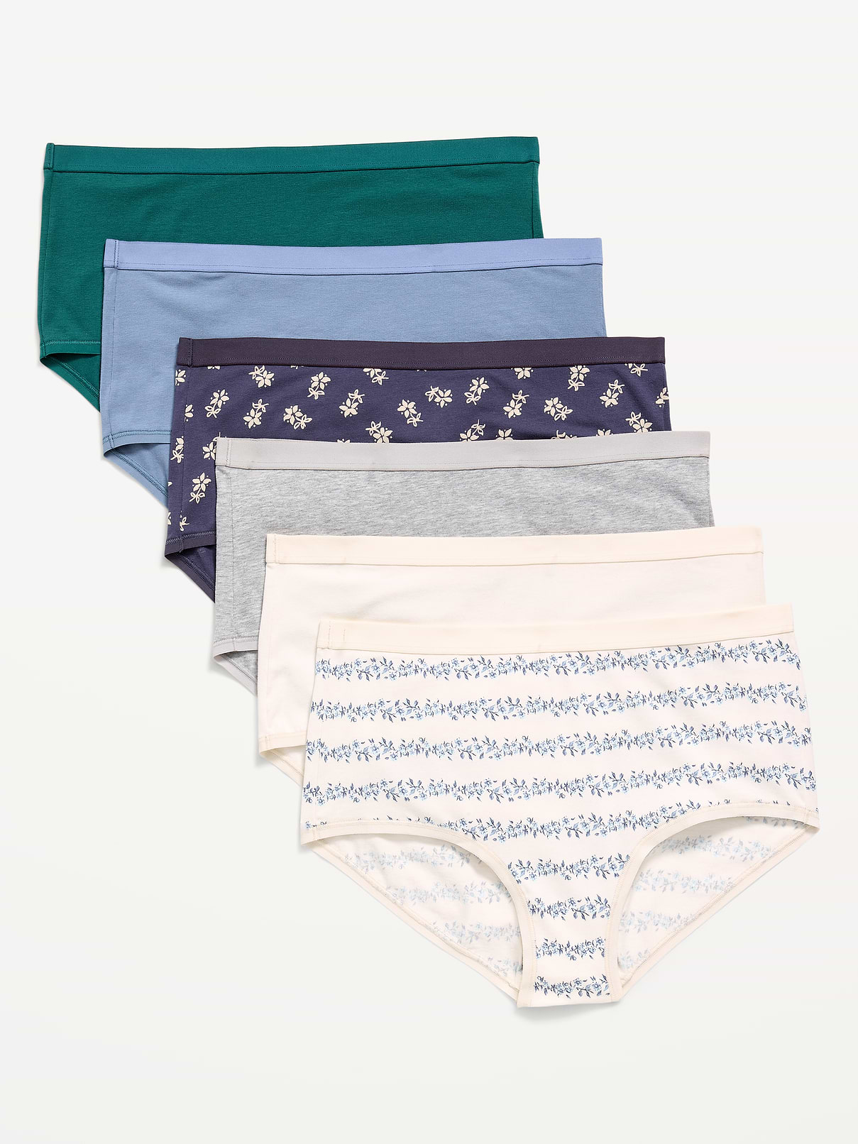 Image number 1 showing, High-Waisted Everyday Brief Cotton Underwear 6-Pack