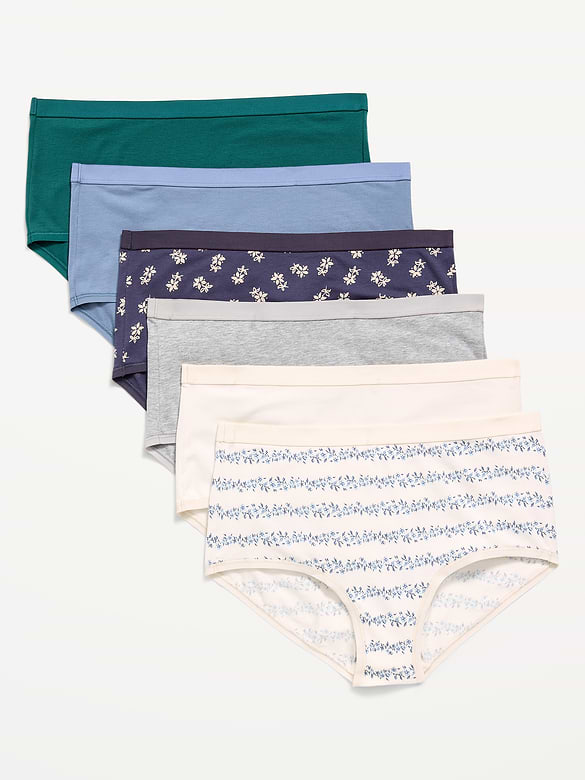 High-Waisted Everyday Brief Cotton Underwear 6-Pack