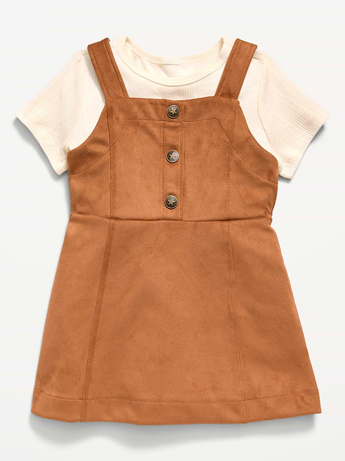 Sleeveless Sleeveless Faux-Suede Dress and T-Shirt Set for Toddler Girls on clearance at Old Navy — 50% off