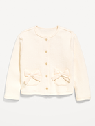 Image number 1 showing, Cozy Ribbed Bow-Pocket Cardigan Sweater for Toddler Girls