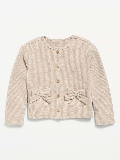 Cozy Cozy Ribbed Bow-Pocket Cardigan Sweater for Toddler Girls on clearance at Old Navy — 40% off