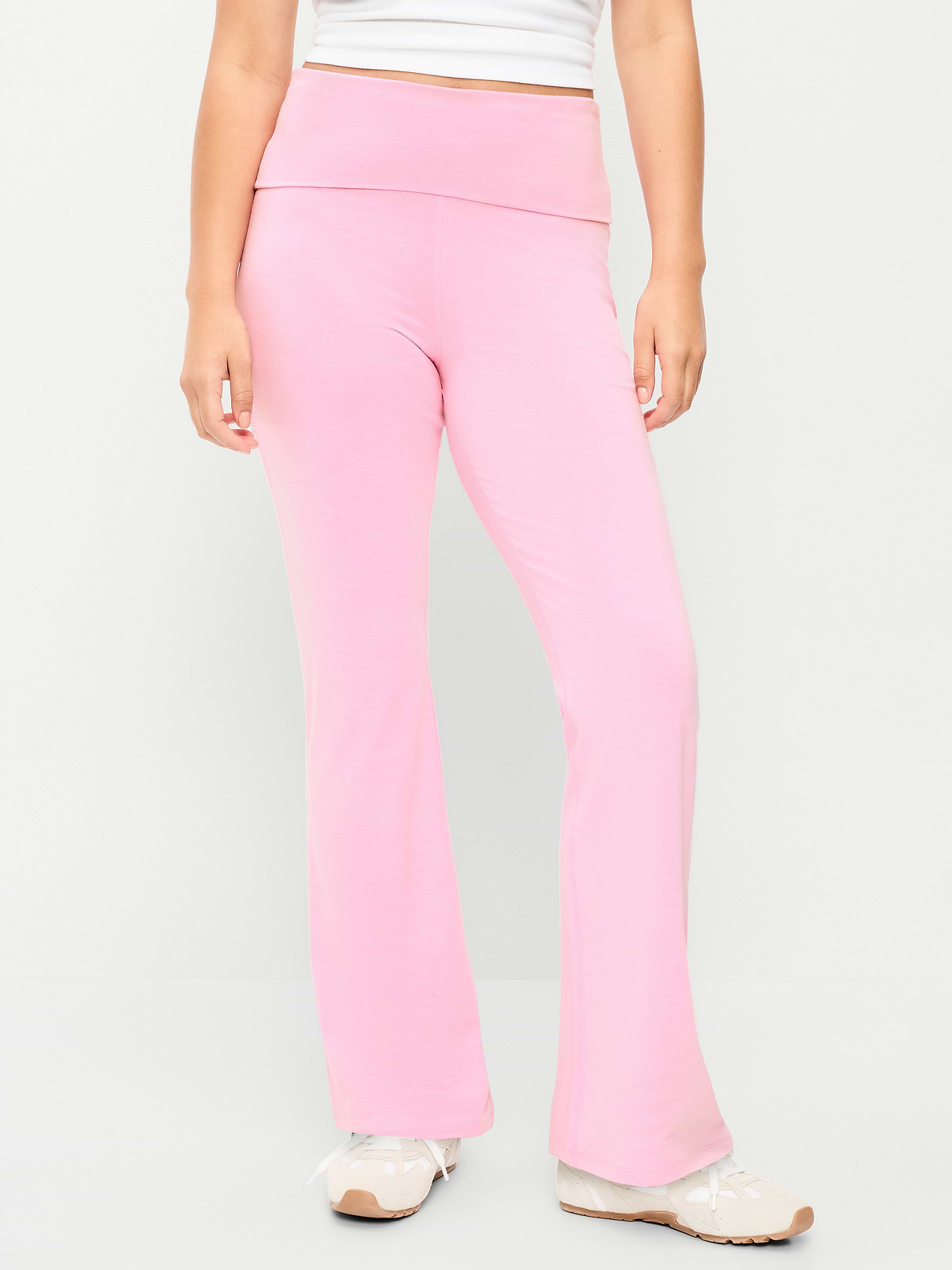 High-Waisted PowerChill Fold-Over Bootcut Leggings - Wild Prairie Rose by Old Navy