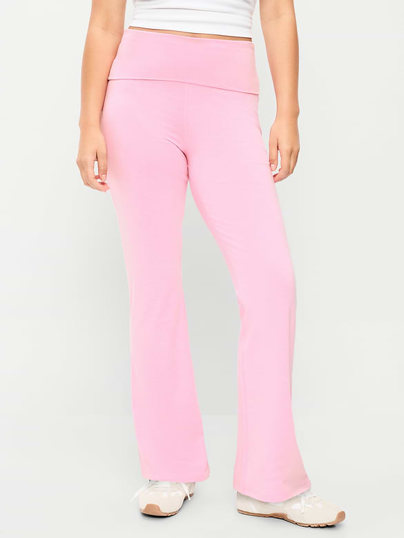 High-Waisted PowerChill Fold-Over Bootcut Leggings