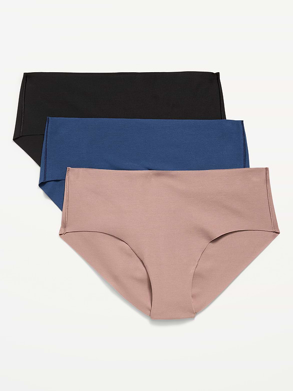 Cotton Blend Mid-Rise No-Show Hipster Underwear 3-Pack
