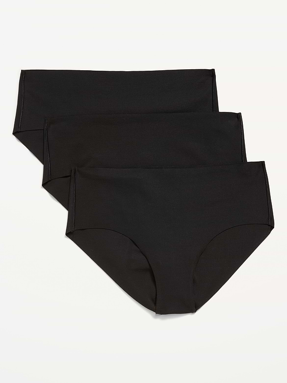 Cotton Blend Mid-Rise No-Show Hipster Underwear 3-Pack