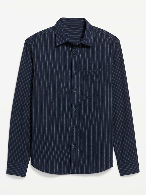 Relaxed Long-Sleeve Flannel Pocket Shirt