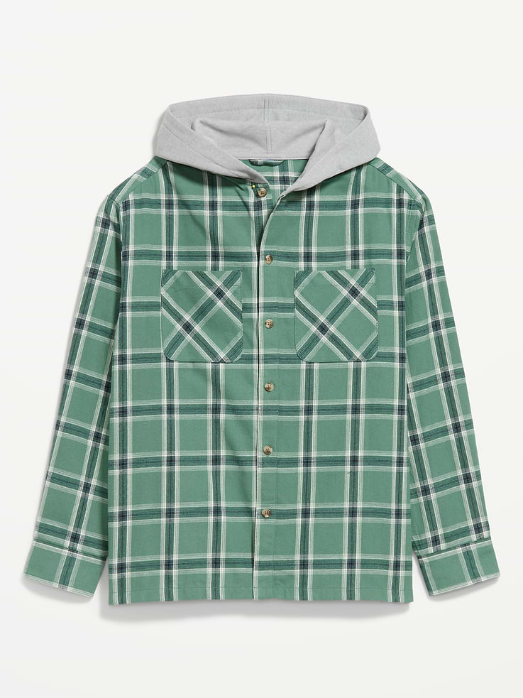 Image number 4 showing, Long-Sleeve Flannel Hooded Shirt