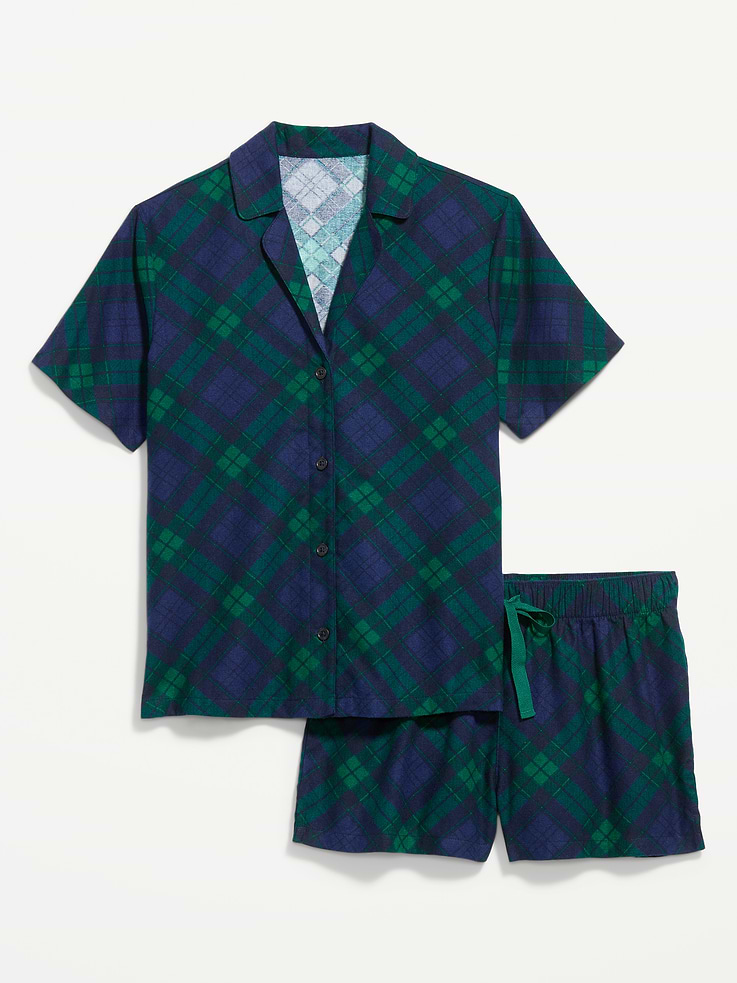 Image number 3 showing, Flannel Pajama Short Set for Women